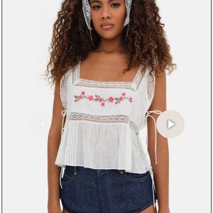 New For Love and Lemons Jolene Embroidered Top